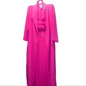 FASHION NOVA 3 Piece Duster/Trouser/Bralette ~ Barbie pink